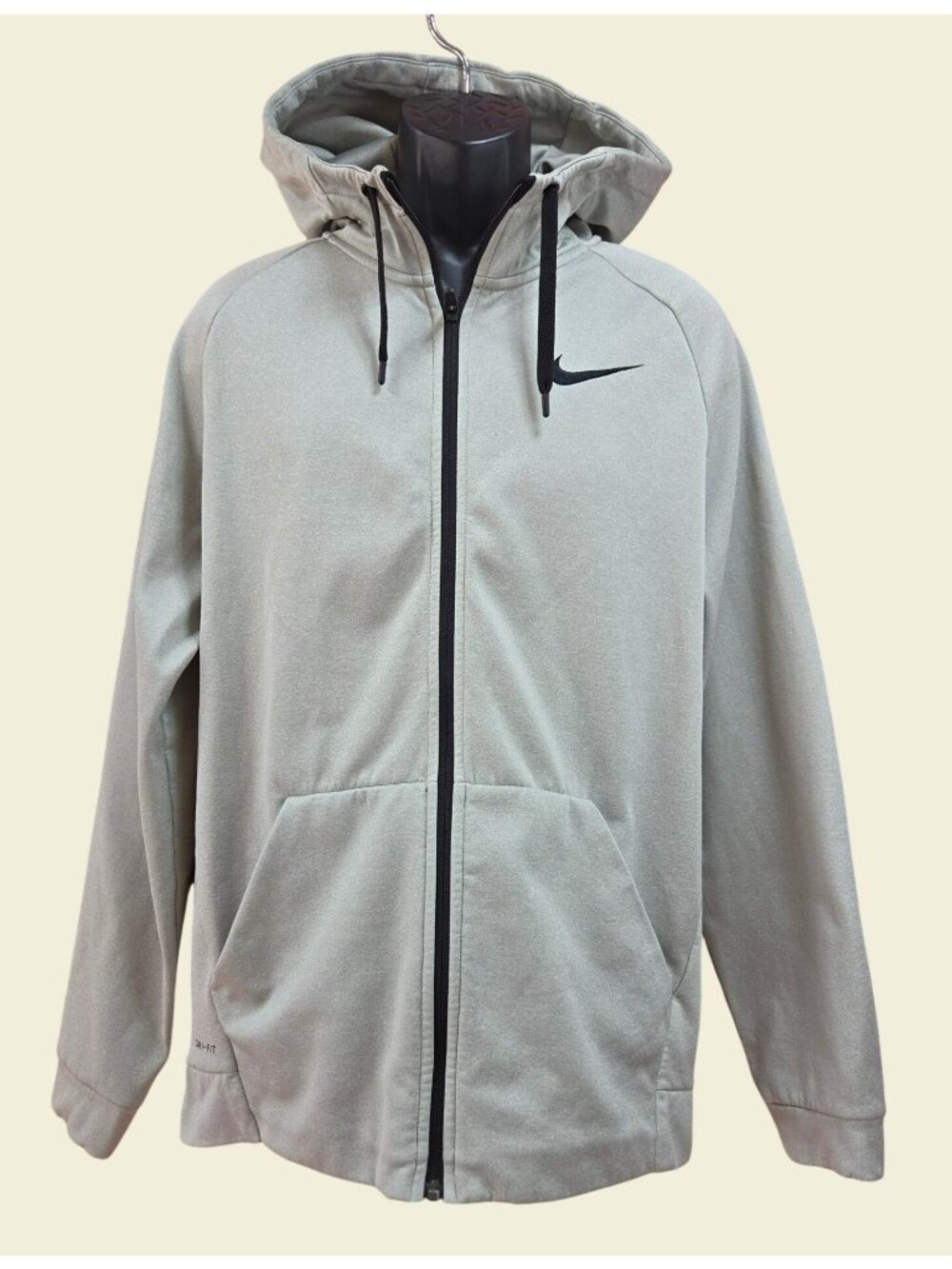 Nike Dri-Fit Light Gray Full-Zip Hoodie Jacket Size Large